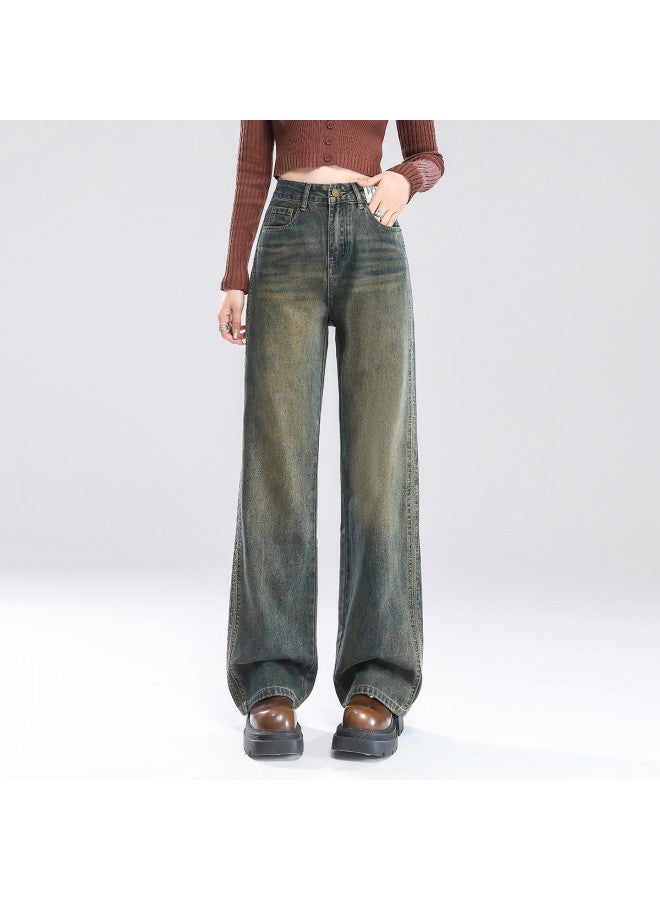 EPTISON Vintage Washed Wide-leg Jeans For Women - 2025 Summer Fashion Loose Fit Slimming Floor-length Wide-leg Pants - Image 3