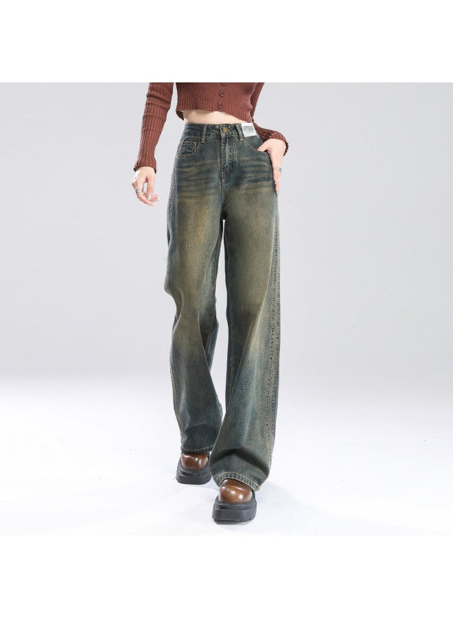 EPTISON Vintage Washed Wide-leg Jeans For Women - 2025 Summer Fashion Loose Fit Slimming Floor-length Wide-leg Pants - Image 2