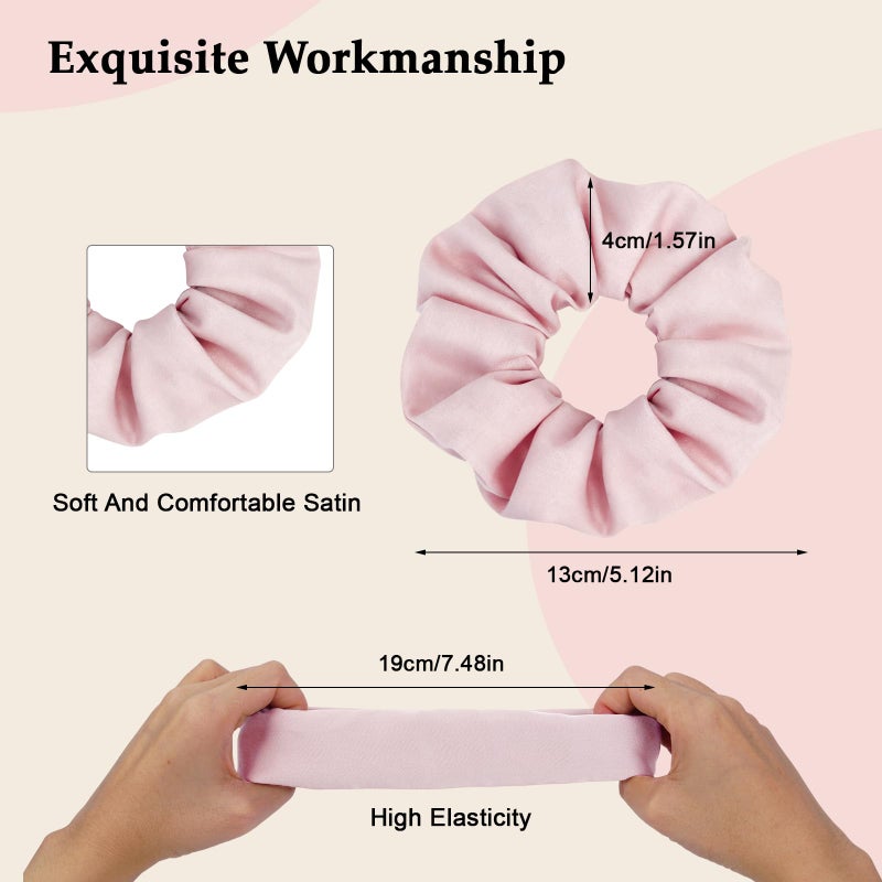 SEVEN STYLE Satin Scrunchies for Women â€“ 8PCS Blush & Brown Silk Hair Ties Set â€“ No Crease, Frizz-Free, Gentle Elastic Hair Bands, Soft & Stylish Everyday Hair Accessories Gifts - Image 2