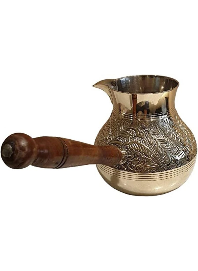 QUESERA Turkish coffee pot Cezve briki Brass jazva coffee warmer Ramadan gift  Golden S 200ml - Image 2