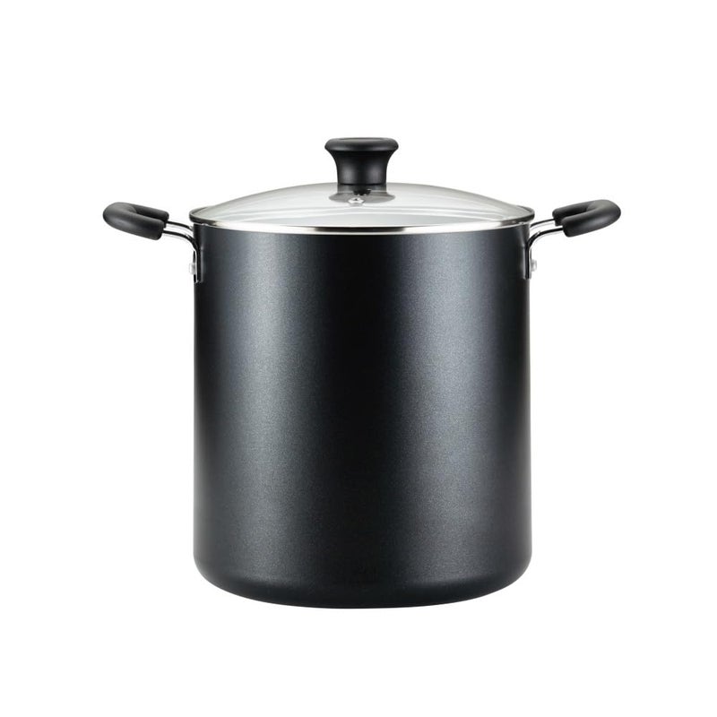 T-fal Specialty Nonstick Stockpot With Lid 12 Quart, Oven Broiler Safe 350F, Stay-Cool Handles, Kitchen, Cookware, Pots and Pans, Stock Pot, Soup Pot, Cooking Pot, Dishwasher Safe, Black - Image 1