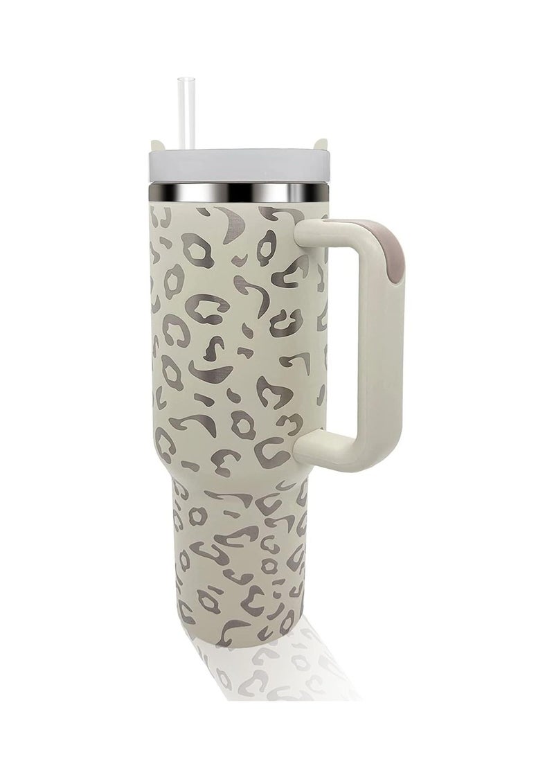 SYOSI - 40 oz Tumbler, with Handle and Straw Lid, Insulated Cup, Reusable Stainless Steel Water Bottle, Leak Proof Tumblers Mug Cups, Gifts for Women Men, Suitable for Outdoor Travel / Sport - Image 1