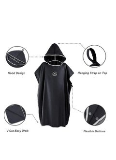Excefore Microfiber Surf Poncho, Wetsuit Changing Bath Robe, Beach Change Cloak Dive Quick Dry Pool Swim Beach Towel with Hood for Adults  - Image 4