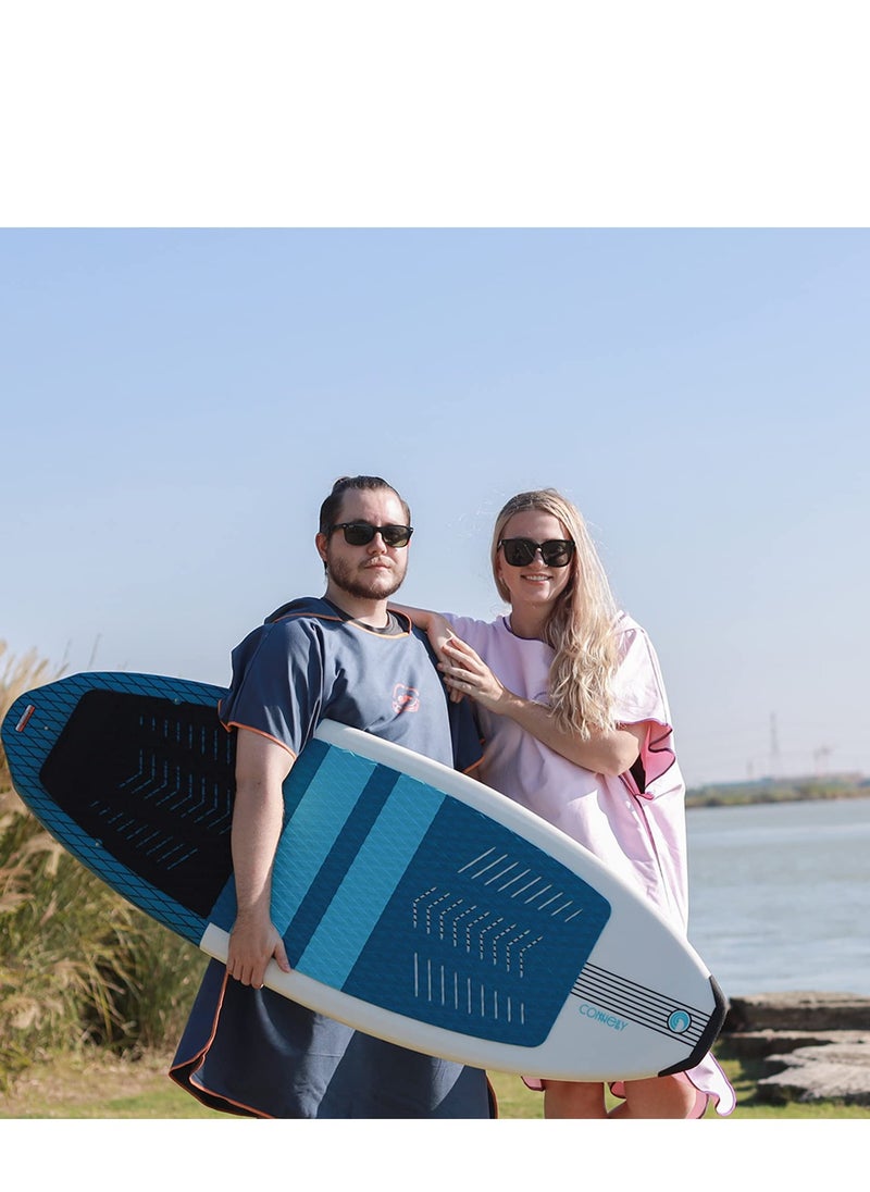 Excefore - Microfiber Surf Poncho, Wetsuit Changing Bath Robe, Beach Change Cloak Dive Quick Dry Pool Swim Beach Towel with Hood for Adults - Image 1