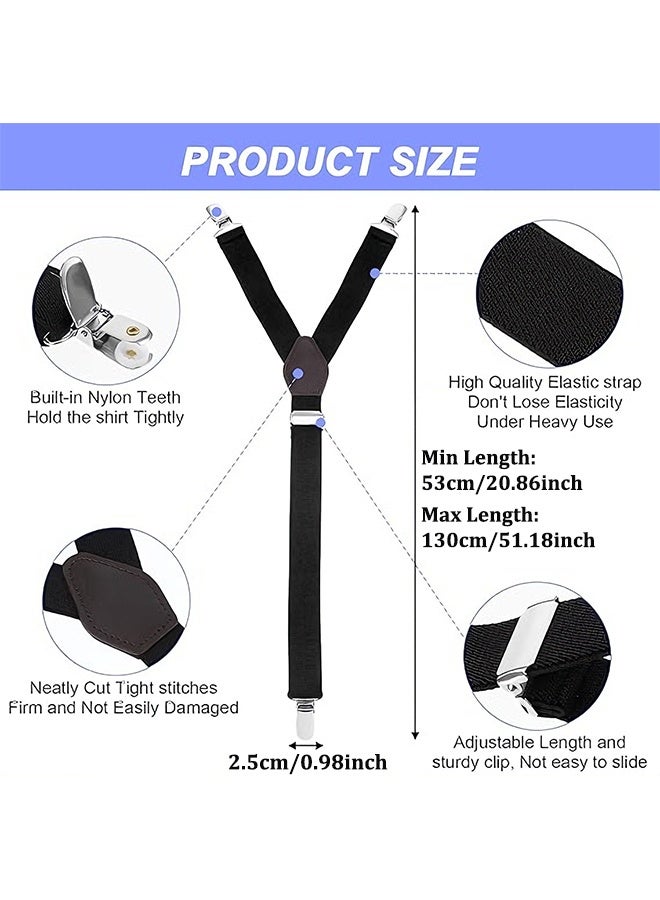 2PCS Shirt Stays Mens Shirt Stays with Non-Slip Clamps Adjustable Shirt Garters for Men & Women - Image 3