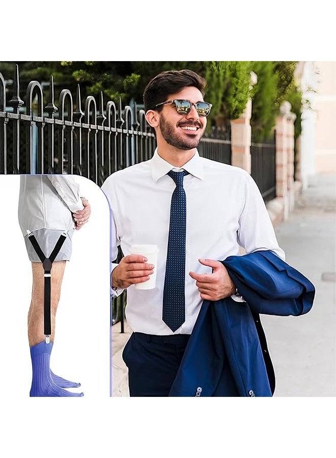 2PCS Shirt Stays Mens Shirt Stays with Non-Slip Clamps Adjustable Shirt Garters for Men & Women - Image 2