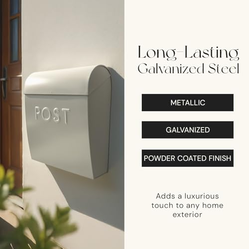 NACH Large Wall Mount Mailbox, 15.07 x 12.44 x 5.39 inches, Gray Mailboxes for Outside Wall Mount, Waterproof - The Sylvia Mailbox - Image 5