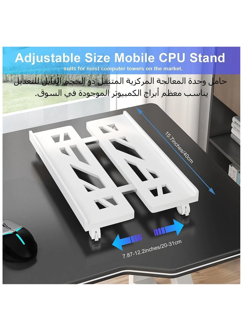 XICEN Mobile CPU Stand CPU Rolling Stand Adjustable Computer Mobile Cart Holder with Locking Caster Wheels PC Stand  - Image 2