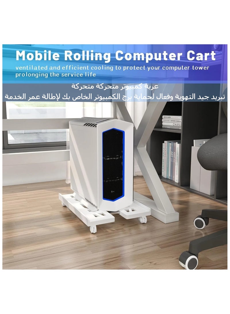 XICEN Mobile CPU Stand CPU Rolling Stand Adjustable Computer Mobile Cart Holder with Locking Caster Wheels PC Stand  - Image 5