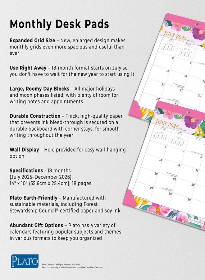 Plato Bonnie Marcus OFFICIAL | 2026 14 x 10 Inch 18 Months Monthly Desk Pad Calendar | July 2025 - December 2026 | Plato | Fashion Designer Stationery - Image 5