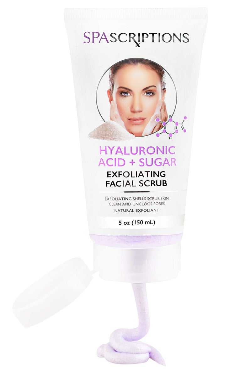 spascriptions Face Exfoliating Scrub Hyaluronic Acid & Sugar Face Wash - 5 Oz - Image 2