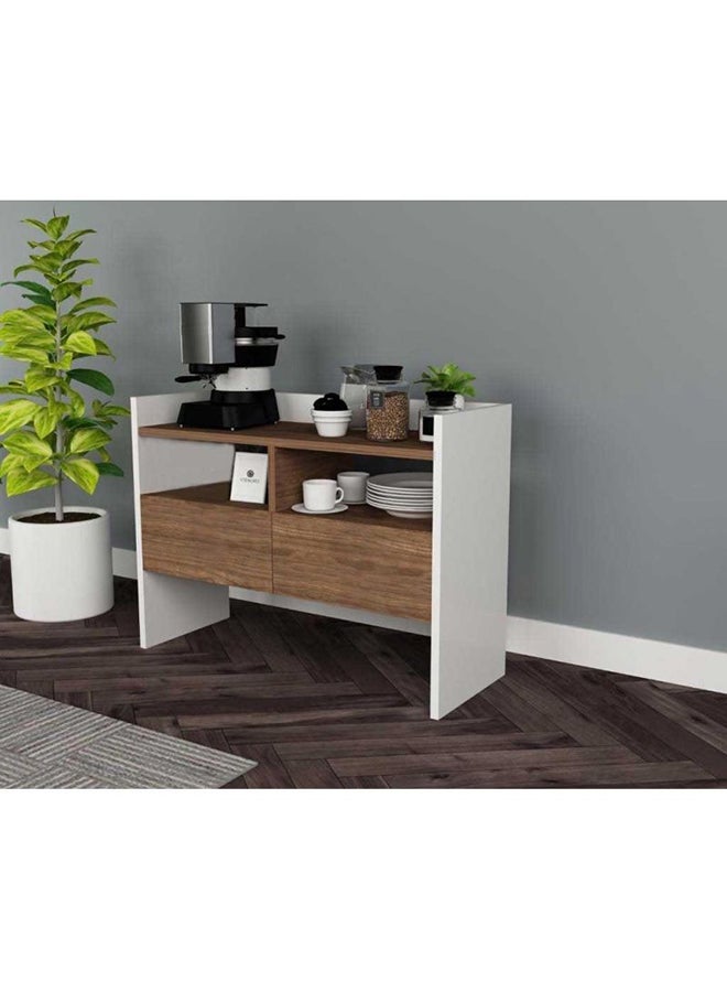 Al Home Elegant White Coffee Corner wooden 90x39x90 cm - Image 1