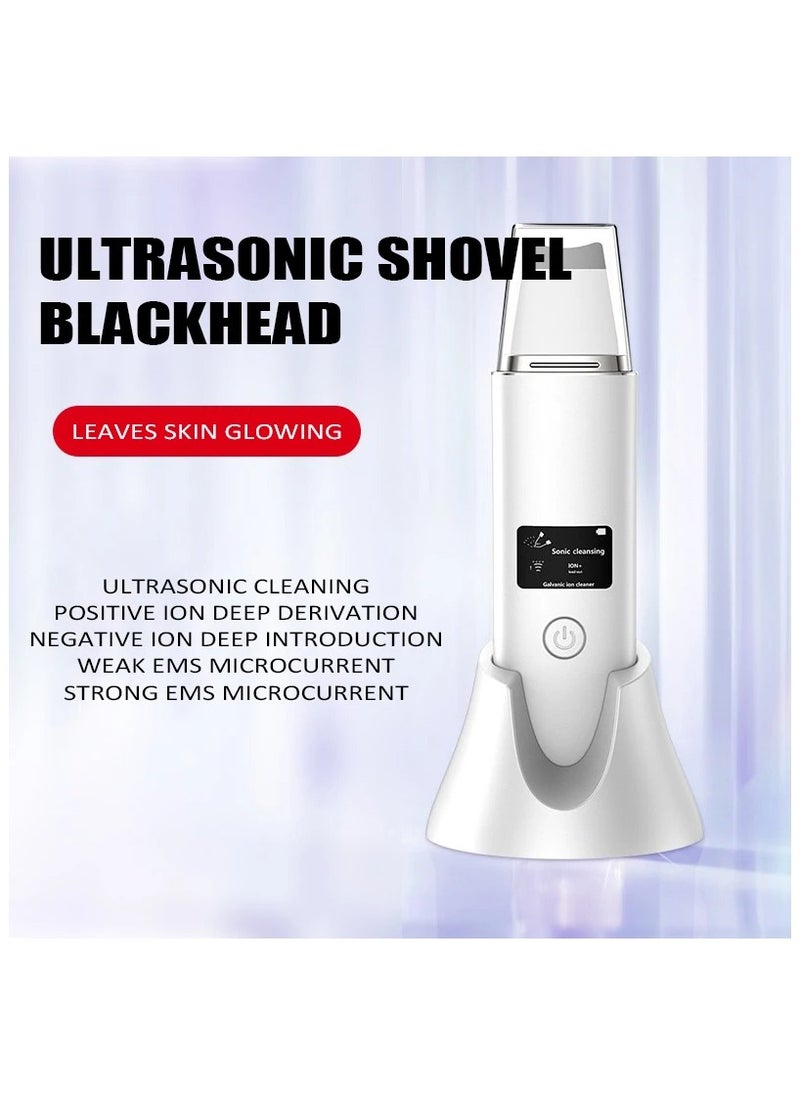 Generic - Ultrasonic exfoliation microcurrent Skin Scrubber Face Spatula, 4 in 1 Blackhead Remover Tool for Pore Cleaner, Skin Scrubber Face Spatula for Facial Deep Cleansing with USB Charger base - Image 1