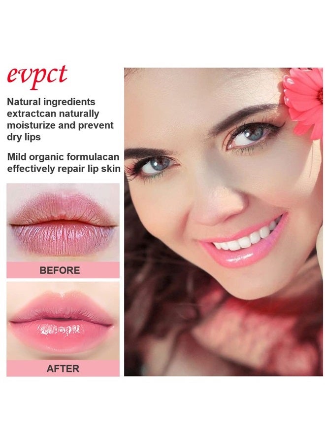 evpct 3Pcs Aloe Vera Strawberry Peach Pink Color Changing Lipstick Tinted Lip Color Balm Gloss Tint Set Green Magic PH Mood Kids Lipstick Color Changing Crystal Flower Jelly Lipstick Korean Makeup - Image 3