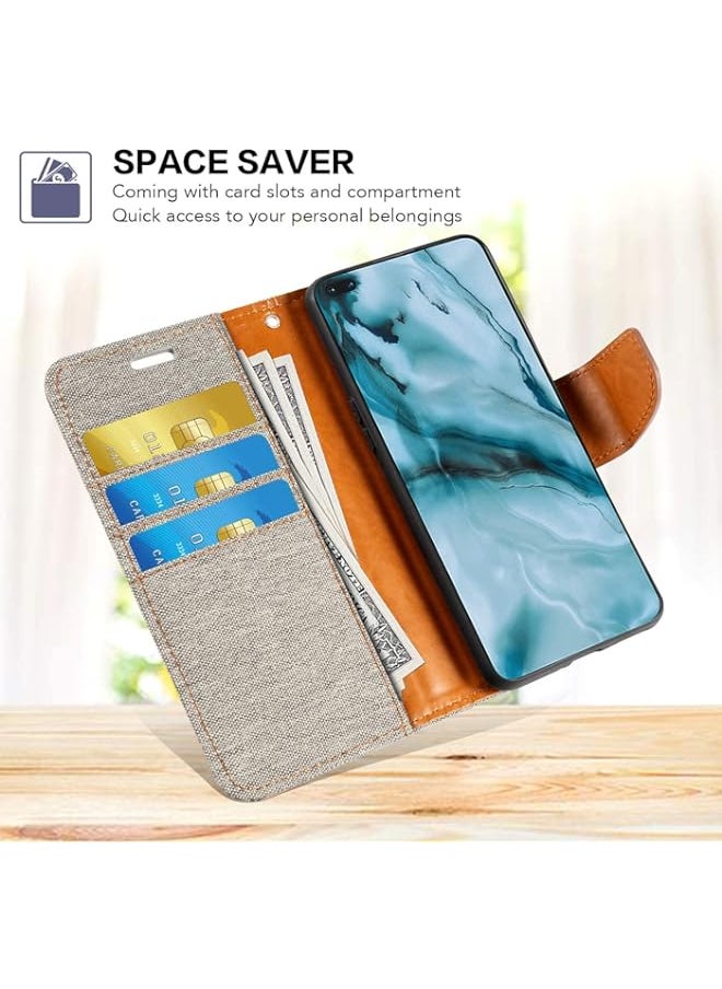 BGM - BGM Case for Galaxy S6 Edge Plus, PU Leather Wallet Case with Soft TPU Back Cover Magnet Flip Case [Card Slots & Kickstand] for Galaxy S6 Edge Plus (Galaxy S6 Edge Plus, Gray) - Image 1