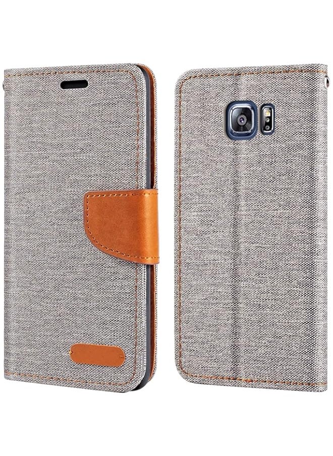 BGM - BGM Case for Galaxy S6 Edge Plus, PU Leather Wallet Case with Soft TPU Back Cover Magnet Flip Case [Card Slots & Kickstand] for Galaxy S6 Edge Plus (Galaxy S6 Edge Plus, Gray) - Image 1