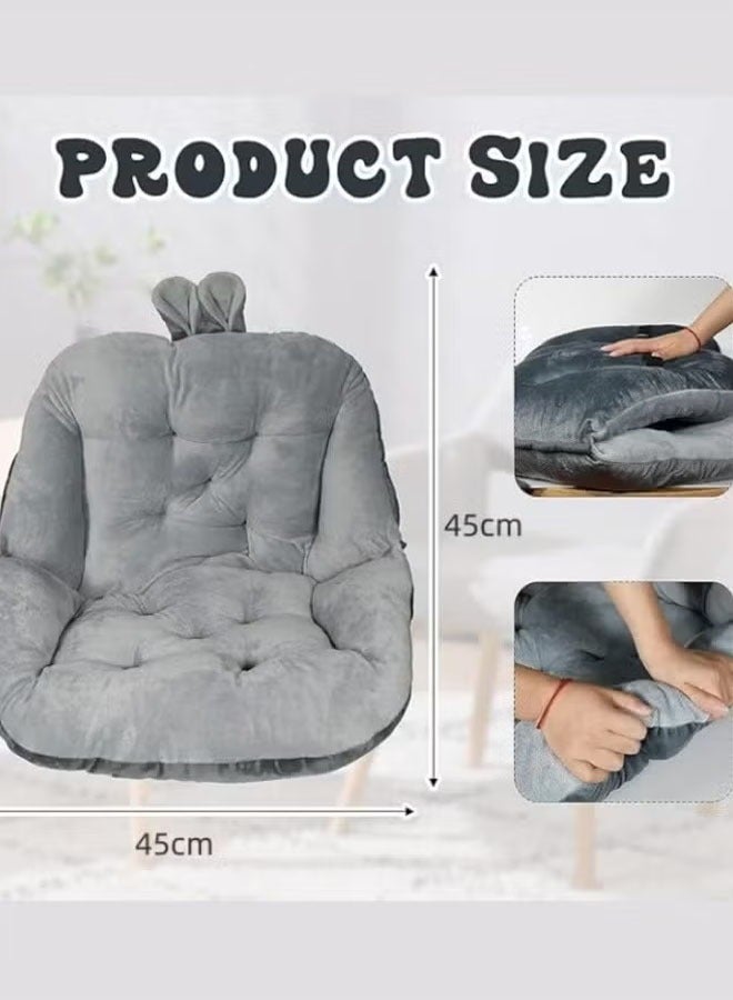 Office Chair  Seat Cushion  Integrated Recliner Chair Seat Cushion Backrest Cushion Premium Plush Pp Cotton Comfortable Cute Seat Cushion Non Slip Seat Cushion For Back Rocking Chair Cushion Cotton Back Support (Grey) - Image 2