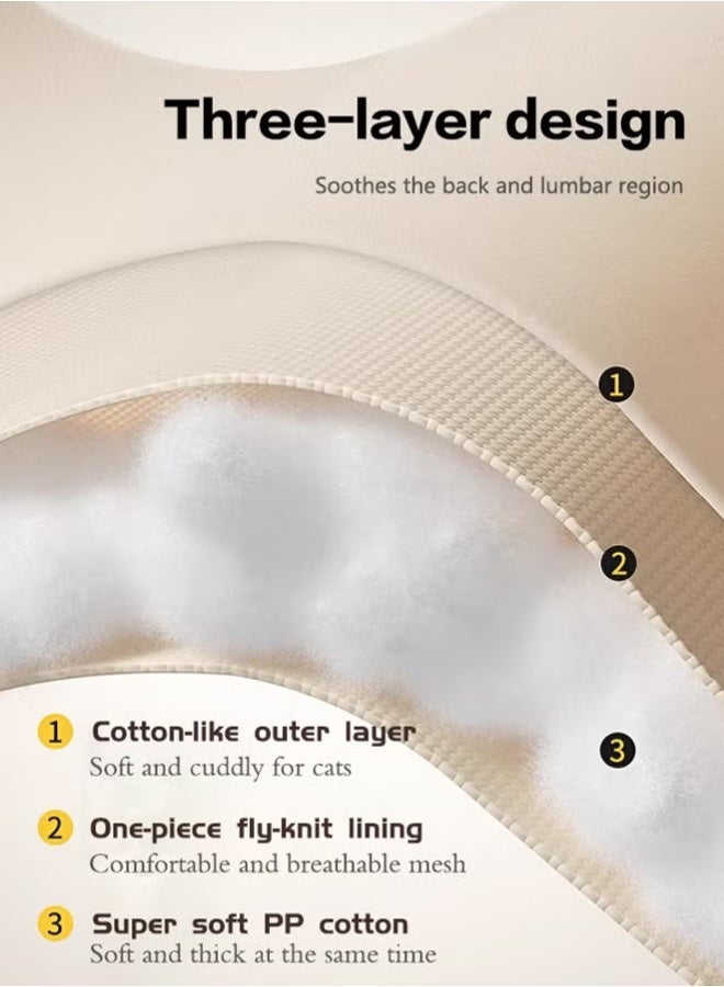 Office Chair  Seat Cushion  Integrated Recliner Chair Seat Cushion Backrest Cushion Premium Plush Pp Cotton Comfortable Cute Seat Cushion Non Slip Seat Cushion For Back Rocking Chair Cushion Cotton Back Support (Grey) - Image 4