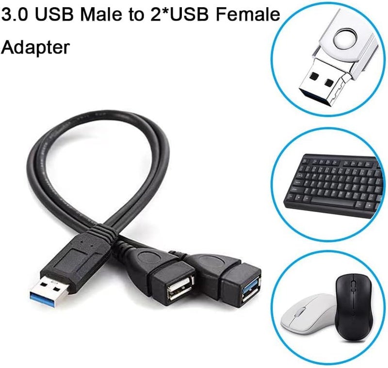 Eanetf USB 3.0 Female to Dual USB Male Splitter Cable, 2 Pack - Image 5