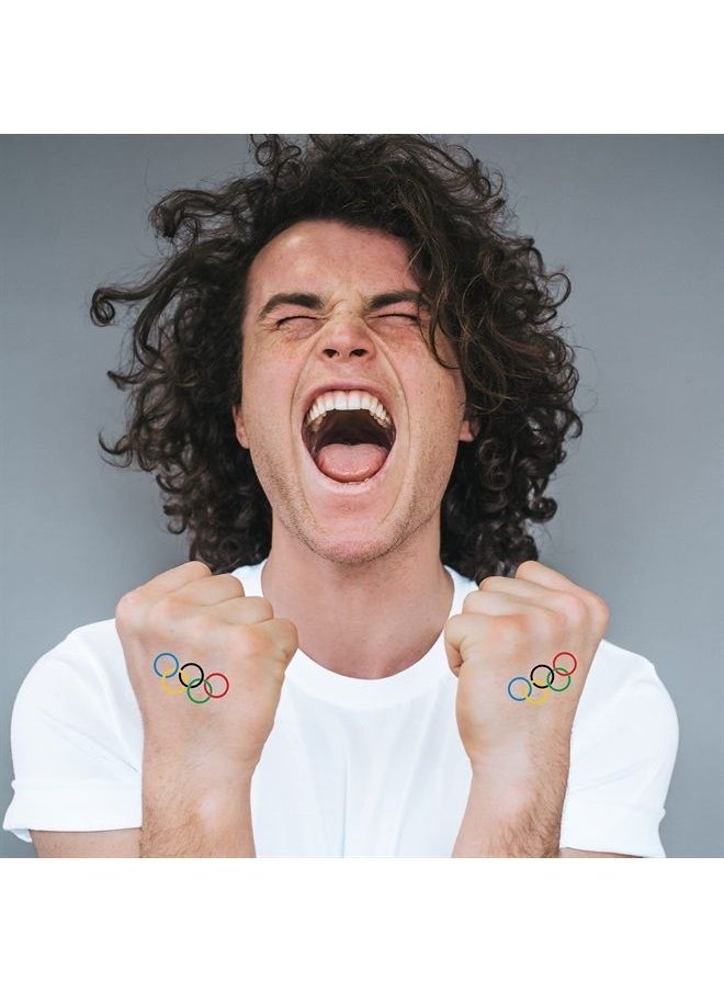 Fashiontats - Small Olympic Rings Temporary Tattoos | 25 pack | Skin Safe | MADE IN THE USA | Removable - Image 1