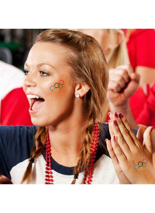 Fashiontats - Small Olympic Rings Temporary Tattoos | 25 pack | Skin Safe | MADE IN THE USA | Removable - Image 1