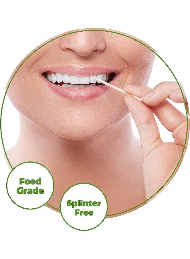 SAQOWARE (10 Pack) Bamboo Wooden Toothpicks | Double Sided Round Bamboo Sticks | Toothpick for Teeth, Food Pick Appetizers, Fruits & DIY Craft and Home, Offices, Restaurants and Cafe - Image 5