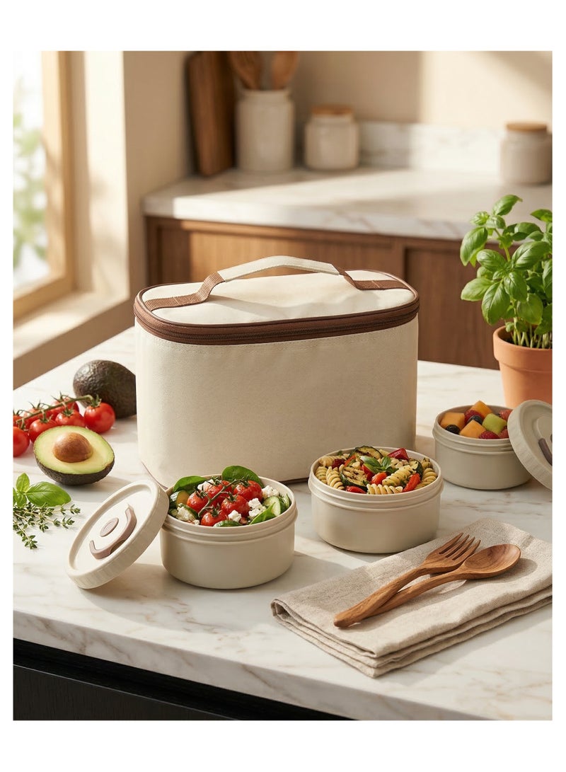 كذا هوم Casa Home طقم علب لانش 4 في 1 مع حقيبة (2 صغيرة + 2 كبيرة) - Image 3