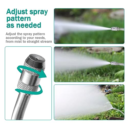 VanPet 24 Inches Metal Sprayer Wand Compatible with CHAPIN,1/4" & 3/8" Brass Barbs Sprayer Wand Replacement, Stainless Steel Sprayer Wand with Shut off Valve & 2 Hose Clamps (002) - Image 5