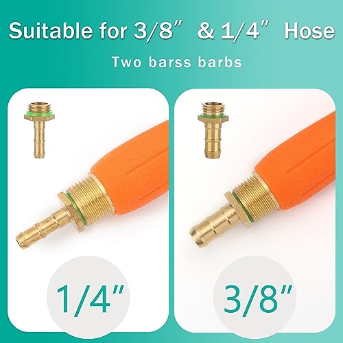 VanPet 24 Inches Metal Sprayer Wand Compatible with CHAPIN,1/4" & 3/8" Brass Barbs Sprayer Wand Replacement, Stainless Steel Sprayer Wand with Shut off Valve & 2 Hose Clamps (002) - Image 3
