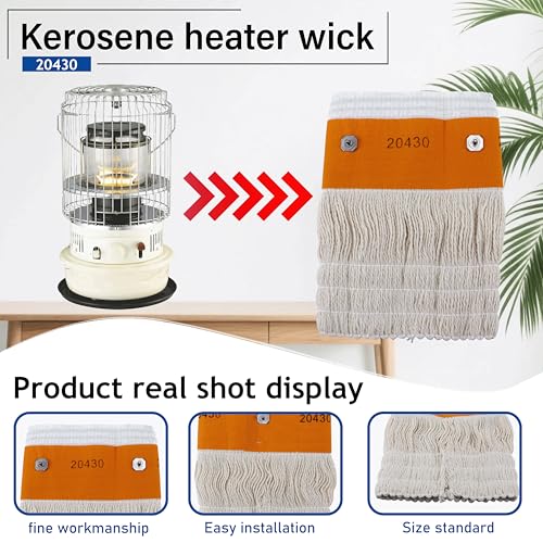 Irnyso Heater Oil Kerosene Lamp Wick 20430 5.7''Wide x 8" Long fits Duraheat DH1051 Dyna Glo WK11C8 Kero-World KW-12 Redstone WK11C8 etc - Image 2