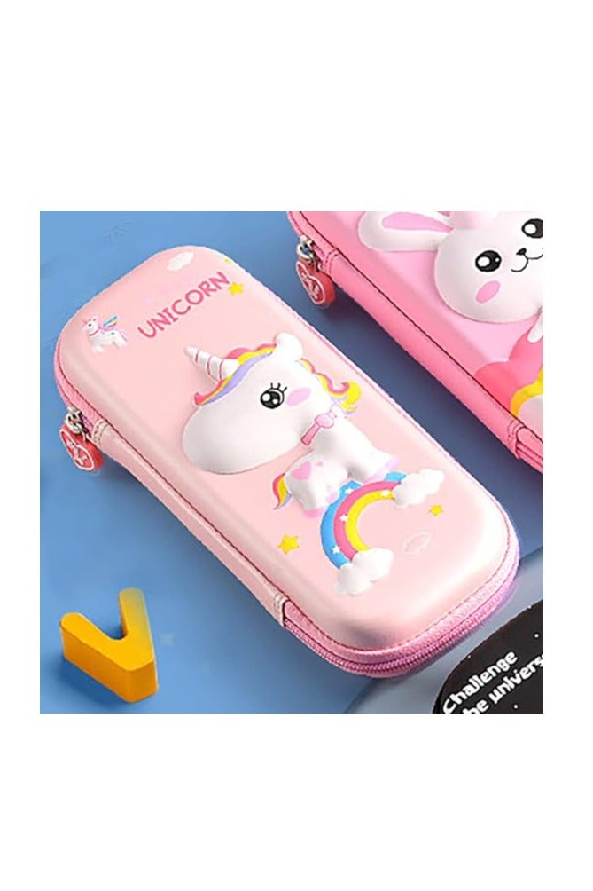 SHOWDAY Large Pencil Case Big Capacity 3 Compartments Canvas Pencil Pouch for Teen Boys Girls School Students Big Capacity Pencil Case Large Storage Pencil Bag for Adults Office (Pink-6672)  - Image 5
