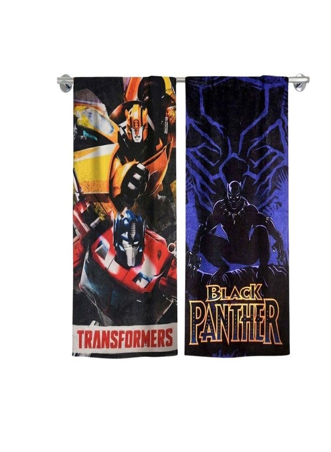 Athom Living Marvels Transformer with Black Panther Themed Kids Bath Towel, 60x120cm, 350 GSM, Soft & Absorbent, Multicolor, Perfect for Boys and Girls, Fun & Vibrant Design, Pack of 2 - Image 2