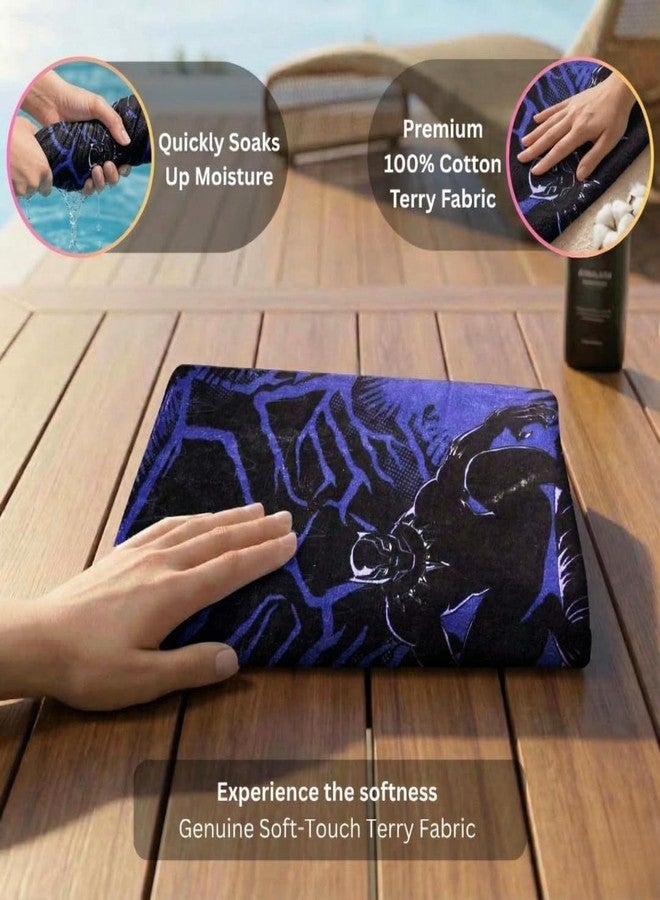 Athom Living Marvels Transformer with Black Panther Themed Kids Bath Towel, 60x120cm, 350 GSM, Soft & Absorbent, Multicolor, Perfect for Boys and Girls, Fun & Vibrant Design, Pack of 2 - Image 4