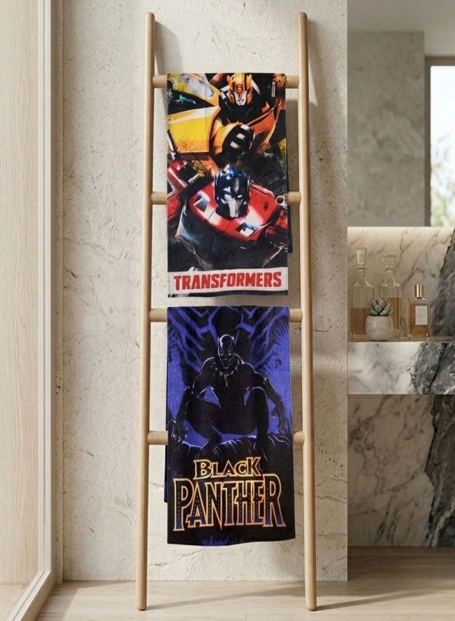 Athom Living Marvels Transformer with Black Panther Themed Kids Bath Towel, 60x120cm, 350 GSM, Soft & Absorbent, Multicolor, Perfect for Boys and Girls, Fun & Vibrant Design, Pack of 2 - Image 3