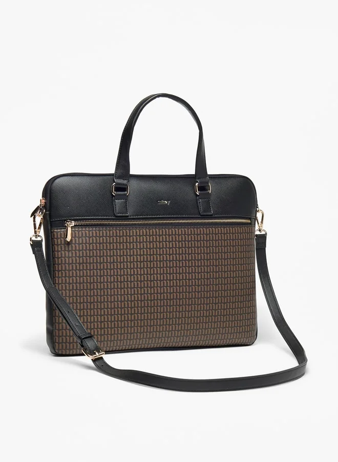 MISSY Women Missy Solid Laptop Bag with Detachable Strap and Zip Closure