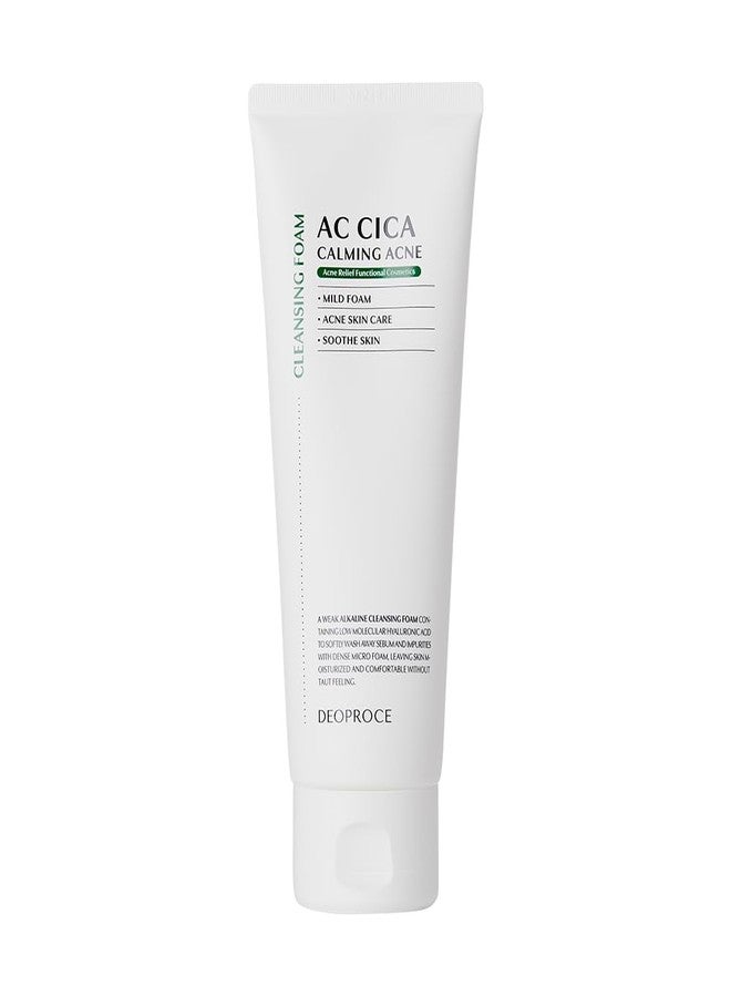 Deoproce AC Cica Calming Acne Cleansing Foam 150 ml, Korean Skincare, Centella Asiatica Extract, Vitamin Tree Fruit, White Rice Flower Extract - Image 1