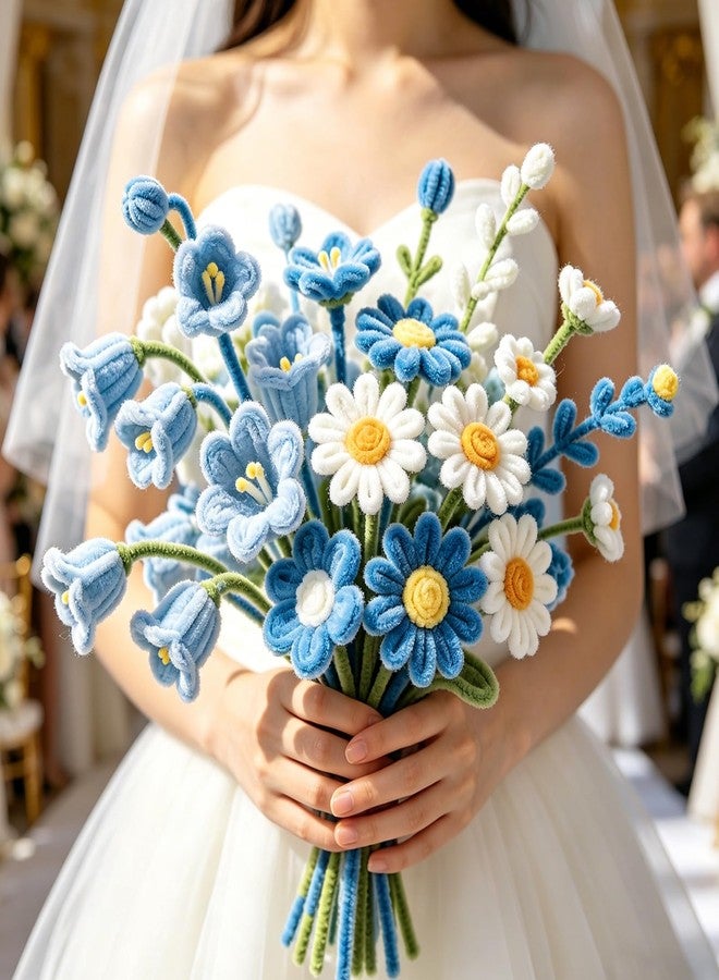 biguphate 800PCS Pipe Cleaner Flower Kit 14 Colors Chenille Stems DIY Flower Bouquet with Instruction Glue Sticks Ribbon Floral Tape, Flower Stems, Gift Wrap & More, Craft Supplies for DIY Flower Bouquet - Image 4