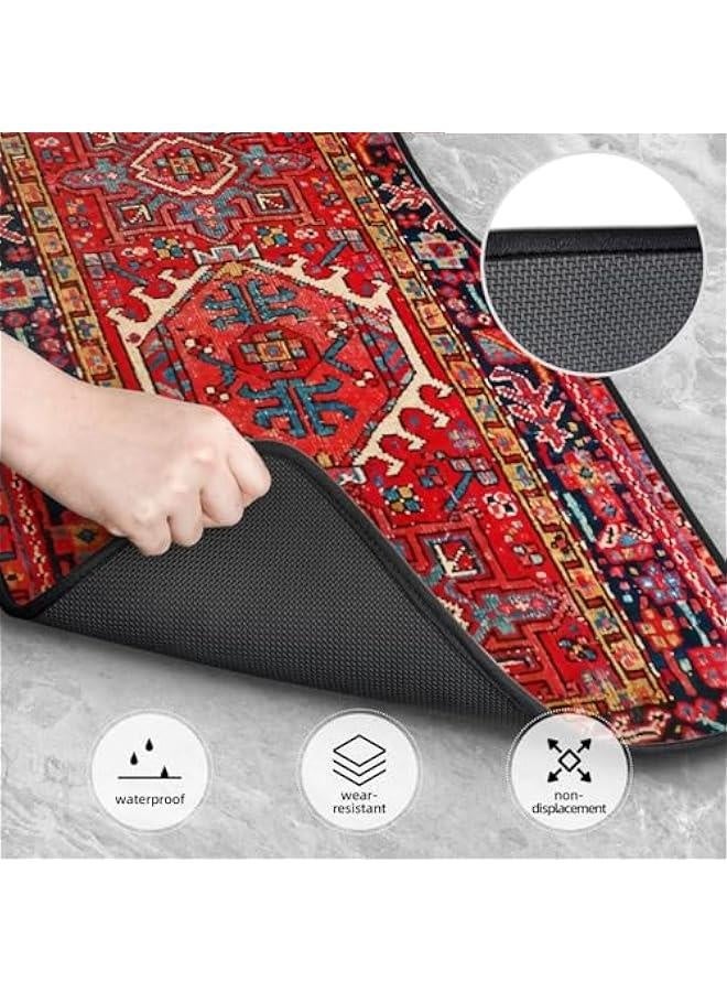 مجموعة سجادات أرضية للسيارة مكونة من 4 قطع، سجادة تركية فارسية عتيقة تصميم شرقي للسجادات الأمامية والخلفية، سجادات أرضية زخرفية غير قابلة للانزلاق، ملحقات سيارات تناسب جميع السيارات SUV والشاحنات وا - Image 3