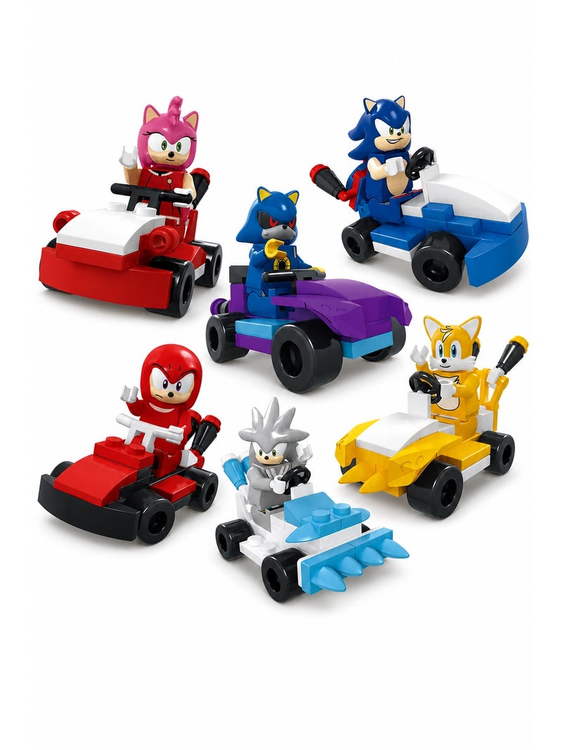 Building Block Racing Car Set with Character Figures - Image 1