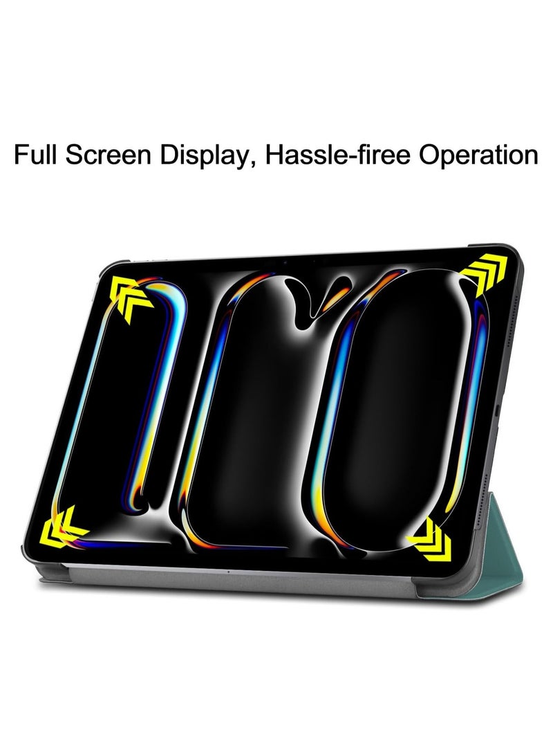 عام بالتأكيد، إليك الوصف باللغة العربية: غطاء متوافق مع iPad Pro 13 2024، خفيف الوزن، يتكون من جلد صناعي، يوفر وضعًا متعدد الزوايا للجهاز اللوحي الذكي مع وظيفة الاستيقاظ/السكون التلقائي. - Image 4