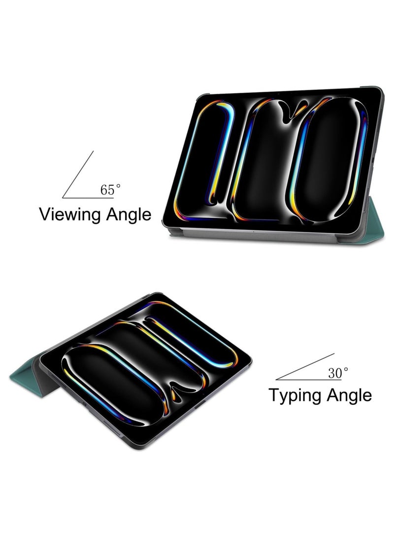 عام بالتأكيد، إليك الوصف باللغة العربية: غطاء متوافق مع iPad Pro 13 2024، خفيف الوزن، يتكون من جلد صناعي، يوفر وضعًا متعدد الزوايا للجهاز اللوحي الذكي مع وظيفة الاستيقاظ/السكون التلقائي. - Image 3