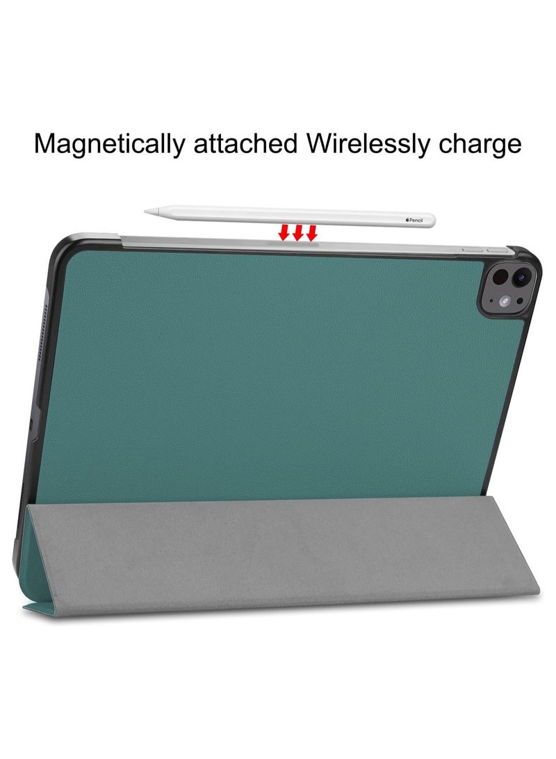 عام بالتأكيد، إليك الوصف باللغة العربية: غطاء متوافق مع iPad Pro 13 2024، خفيف الوزن، يتكون من جلد صناعي، يوفر وضعًا متعدد الزوايا للجهاز اللوحي الذكي مع وظيفة الاستيقاظ/السكون التلقائي. - Image 5