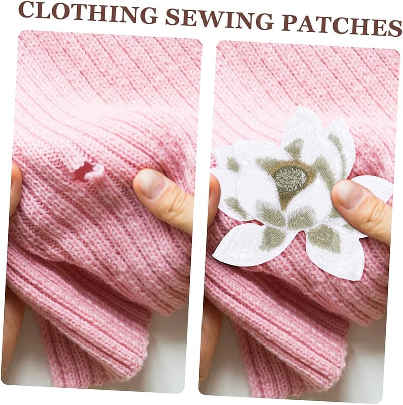 NOLITOY قطعتان من رقعة التطريز الحديدية على شكل زهرة الخوخ للسترات والحقائب والملابس - Image 5