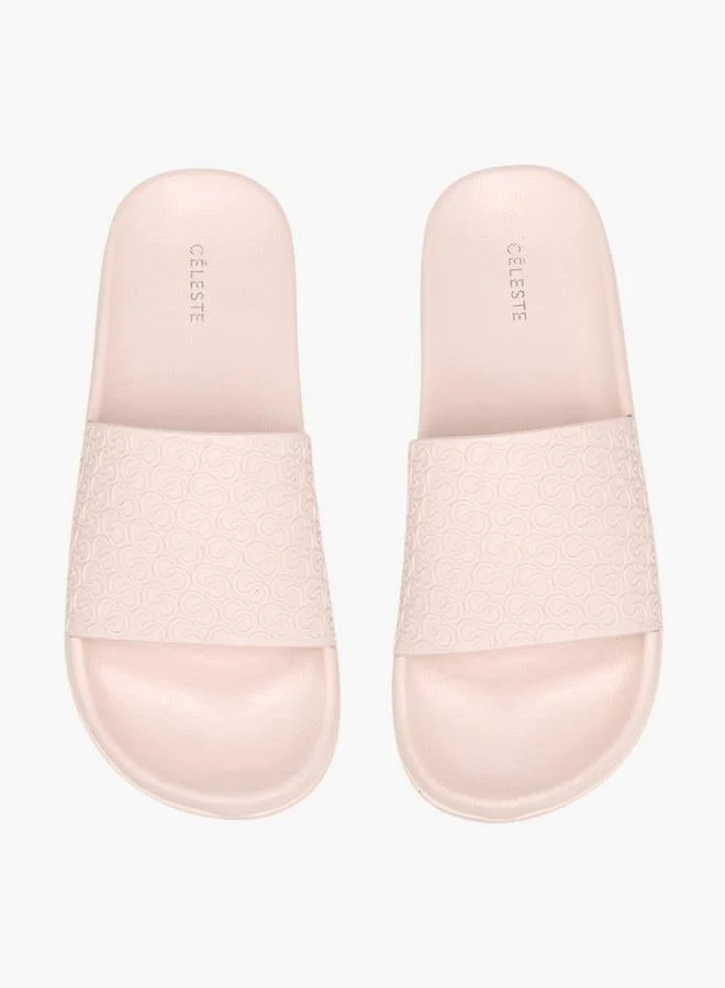 Celeste Women's Monogram Embossed Slide Slippers