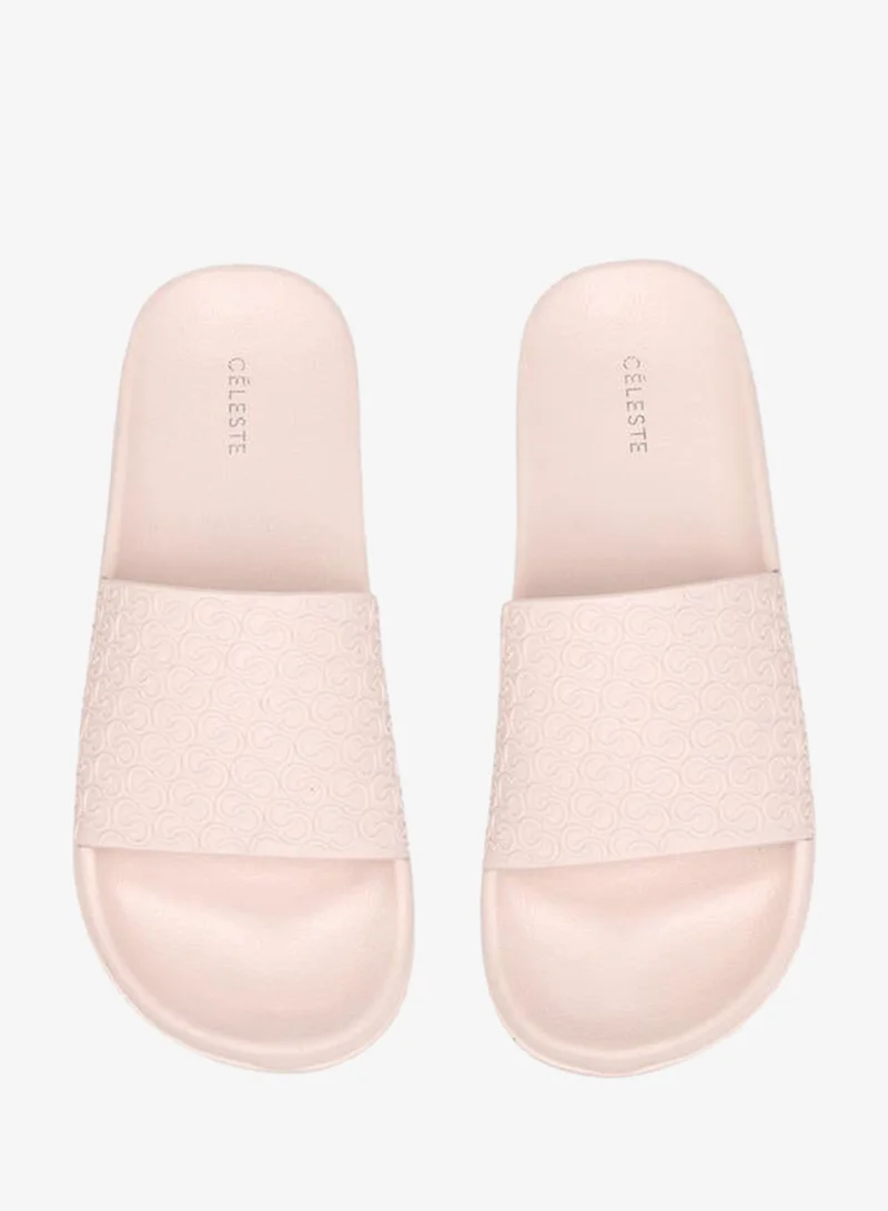 Celeste Women's Monogram Embossed Slide Slippers