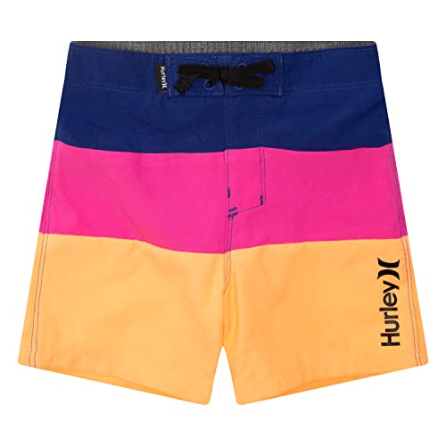 Hurley Boys' Big Classic Board Shorts, Blue/Pink/Orange, 10 - Image 1