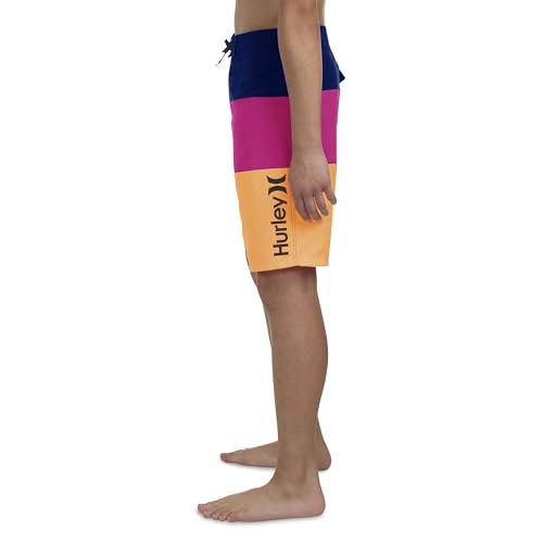 Hurley Boys' Big Classic Board Shorts, Blue/Pink/Orange, 10 - Image 2