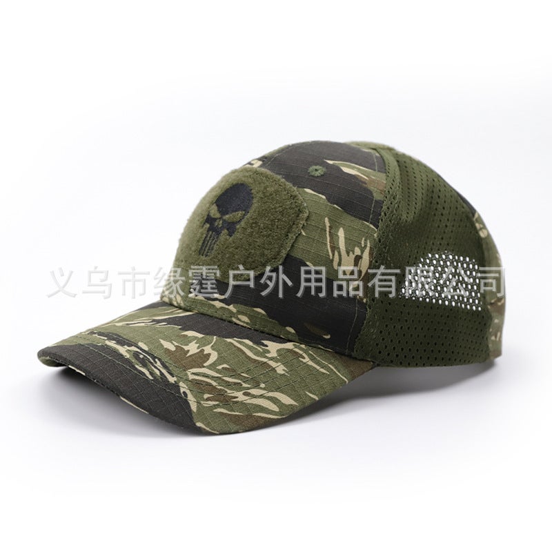 Cross-border Source Outdoor Mountaineering Cap Summer Sun Hat Embroidered Cap Embroidered Baseball Cap Military Fan Tactical Cap Tabby Jungle 