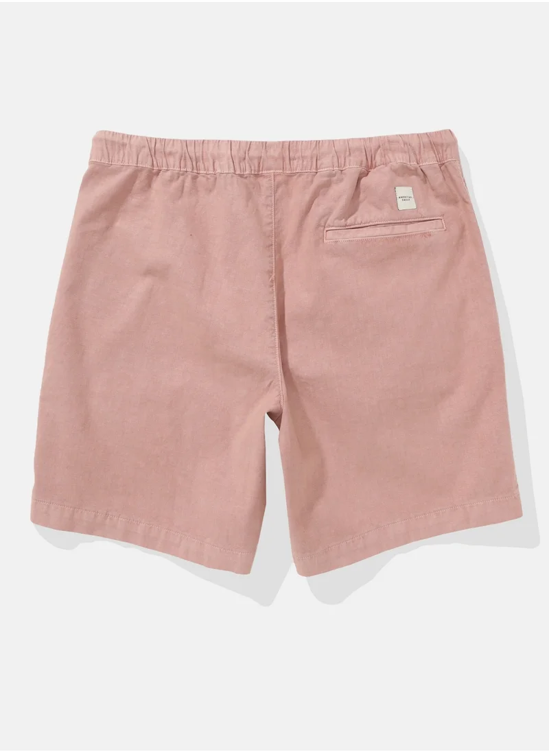 American Eagle AE Flex 8" Lived-In Linen-Blend Trekker Short