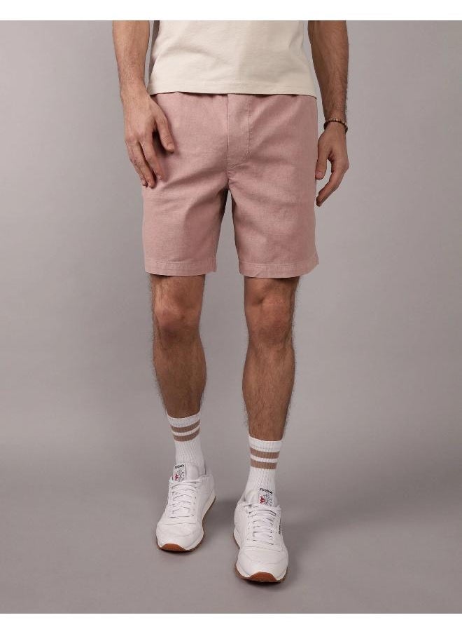American Eagle AE Flex 8" Lived-In Linen-Blend Trekker Short  - Image 1